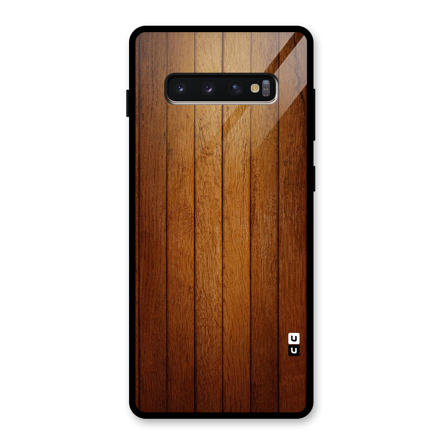 Proper Brown Wood Glass Back Case for Galaxy S10 Plus