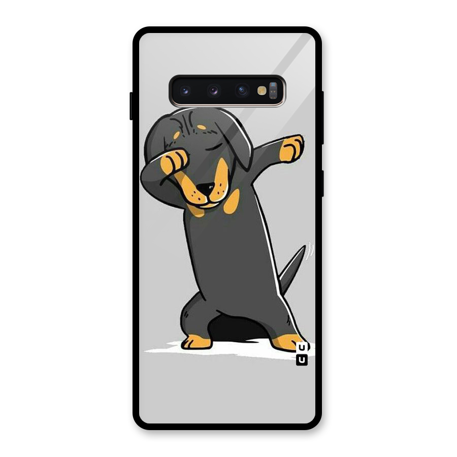 Puppy Dab Glass Back Case for Galaxy S10 Plus