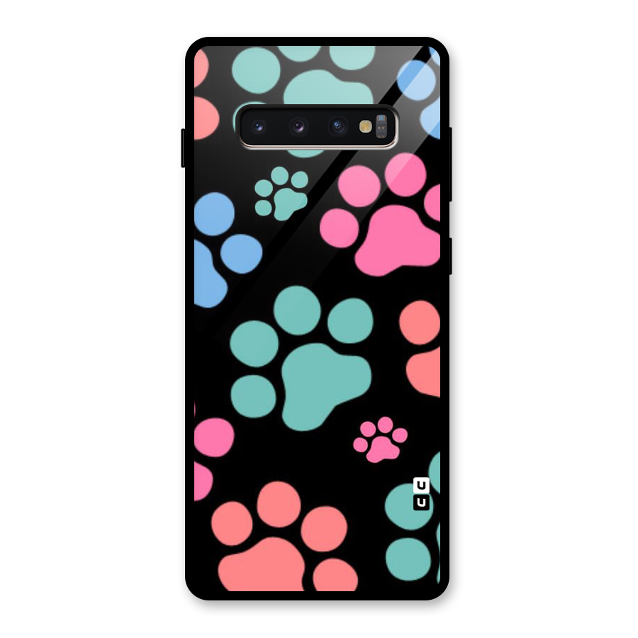 Puppy Paws Glass Back Case for Galaxy S10 Plus