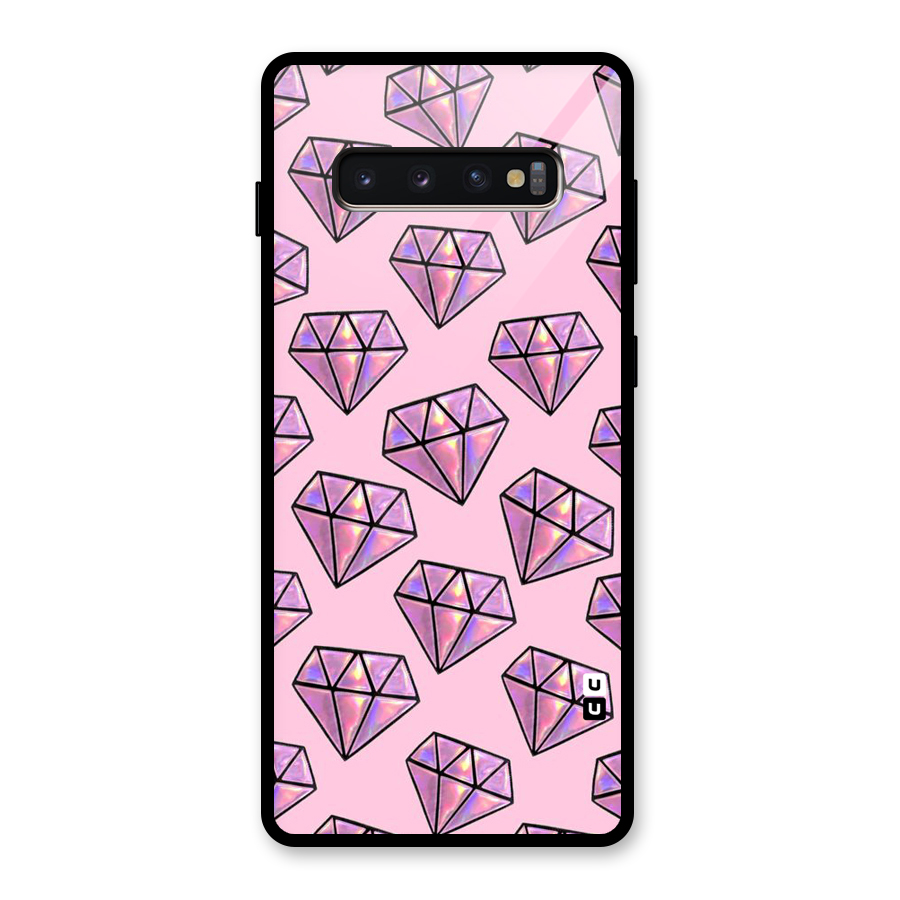 Purple Diamond Designs Glass Back Case for Galaxy S10 Plus