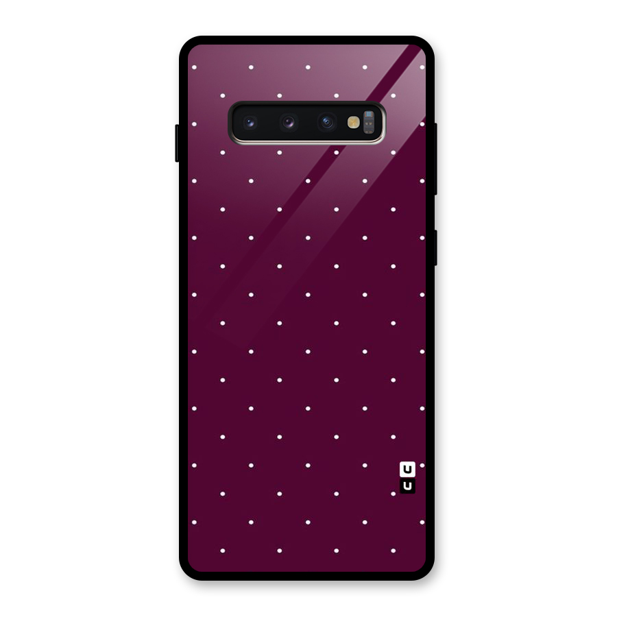 Purple Polka Glass Back Case for Galaxy S10 Plus