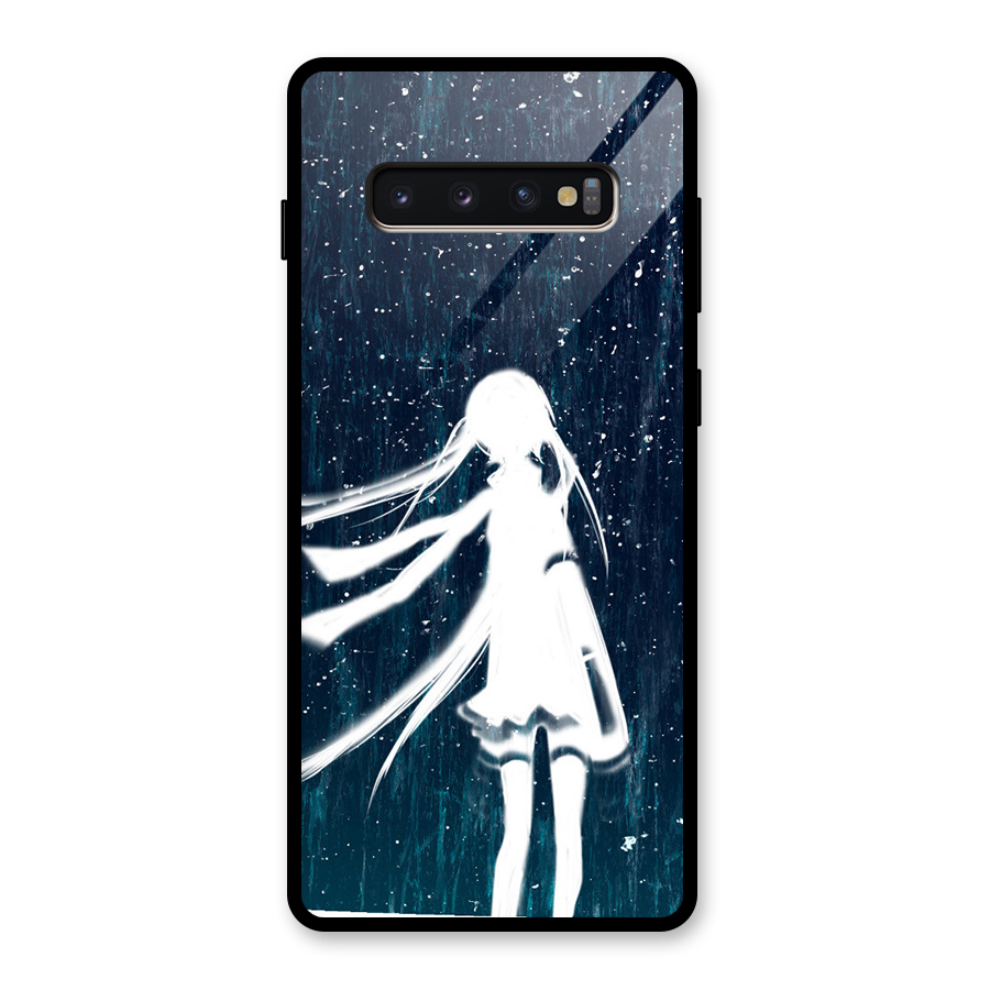 Rain White Girl Glass Back Case for Galaxy S10 Plus