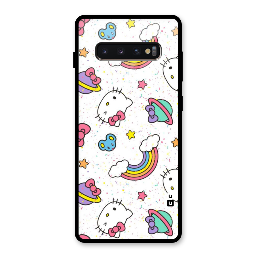 Rainbow Kit Tee Glass Back Case for Galaxy S10 Plus