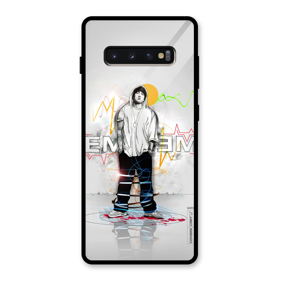 Rap King Eminem Glass Back Case for Galaxy S10 Plus