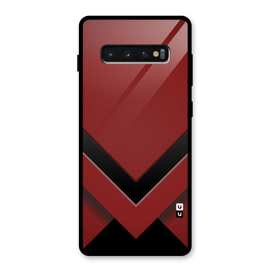 Red Black Fold Glass Back Case for Galaxy S10 Plus