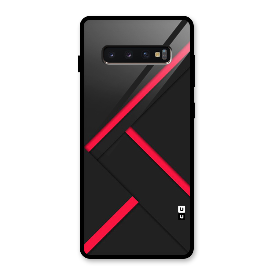 Red Disort Stripes Glass Back Case for Galaxy S10 Plus