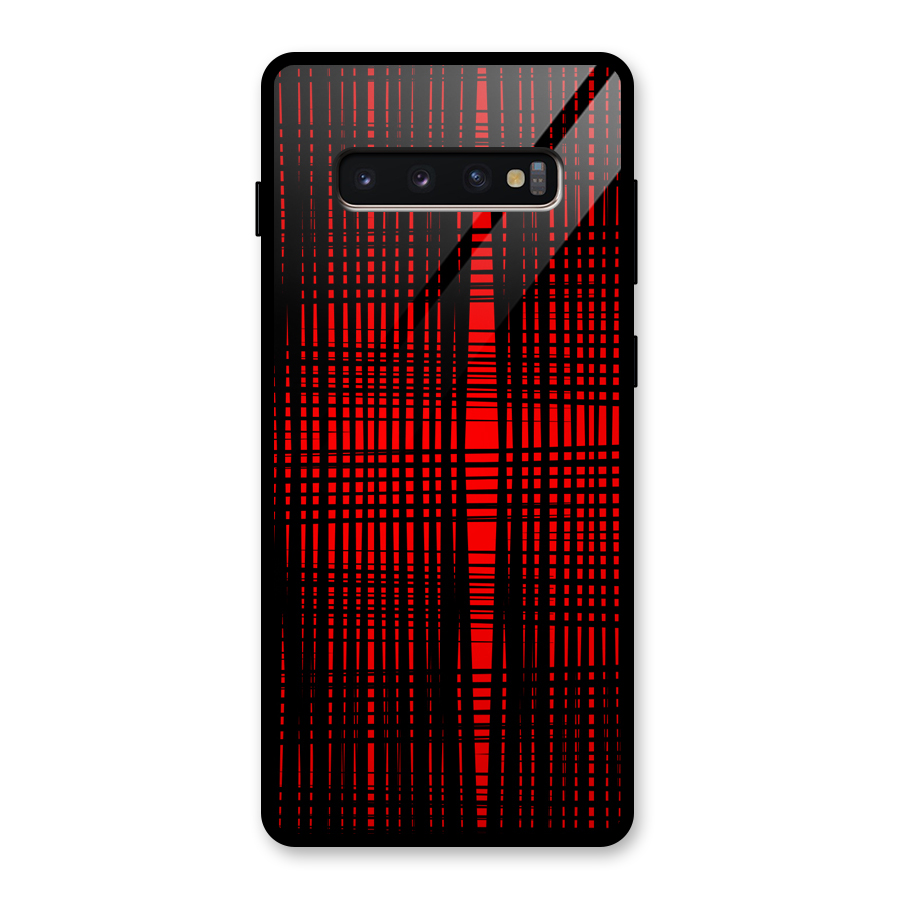 Red Net Design Glass Back Case for Galaxy S10 Plus