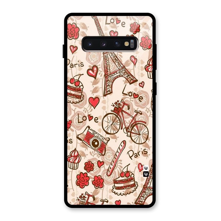 Red Peach City Glass Back Case for Galaxy S10 Plus