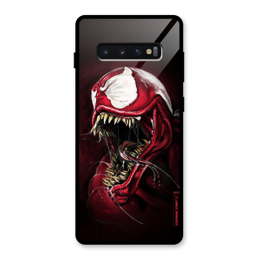 Red Venom Artwork Glass Back Case for Galaxy S10 Plus