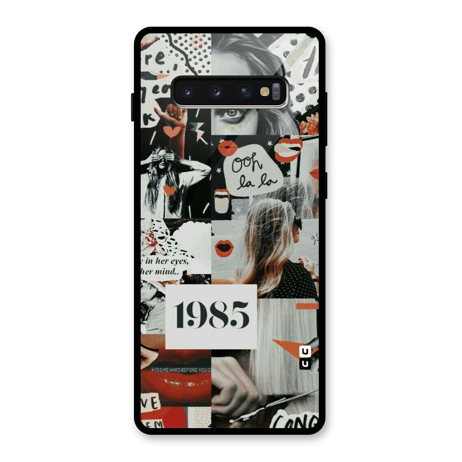 Retro Pattern Glass Back Case for Galaxy S10 Plus