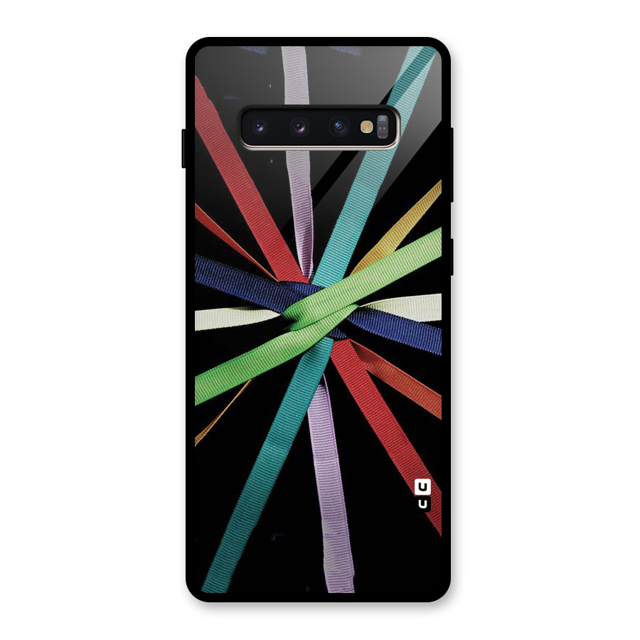 Ribbon Design Glass Back Case for Galaxy S10 Plus