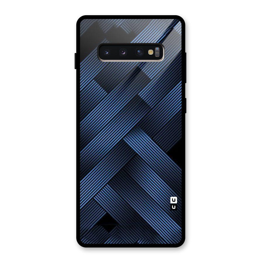 Ribbon Stripes Glass Back Case for Galaxy S10 Plus