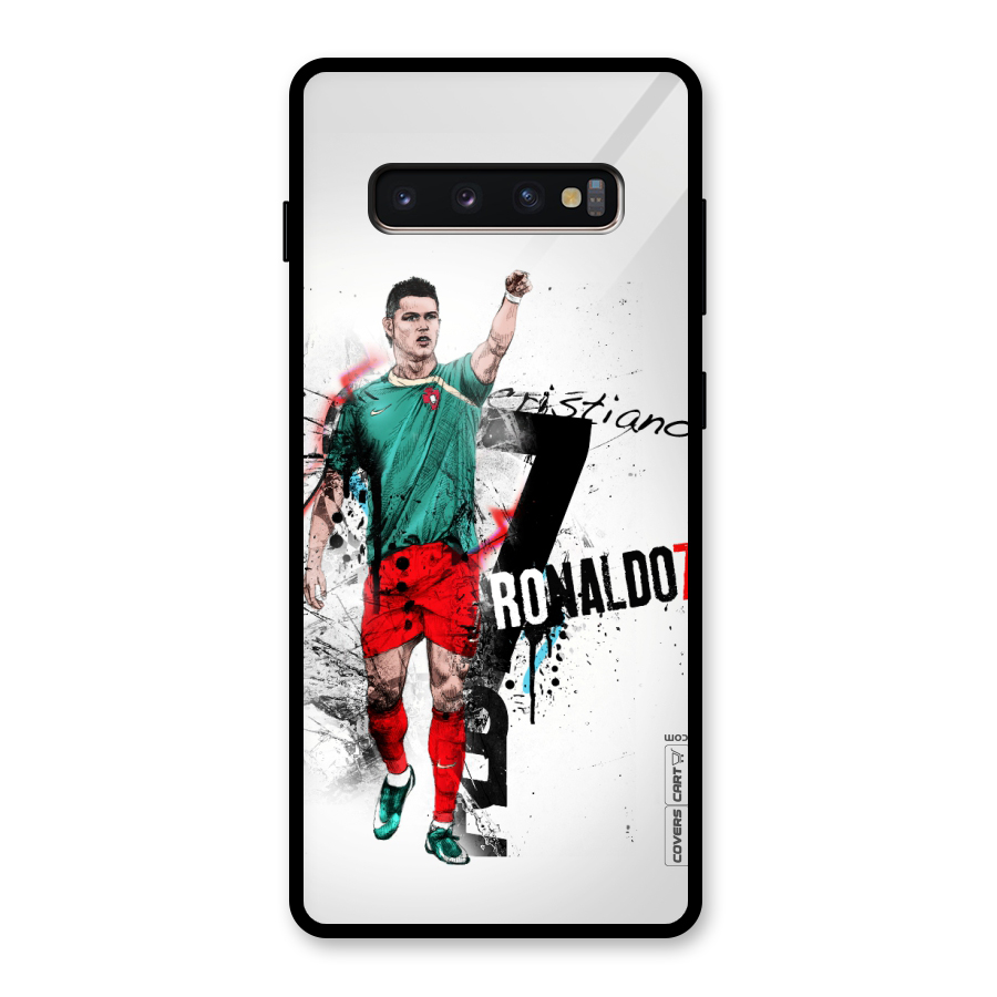 Ronaldo In Portugal Jersey Glass Back Case for Galaxy S10 Plus