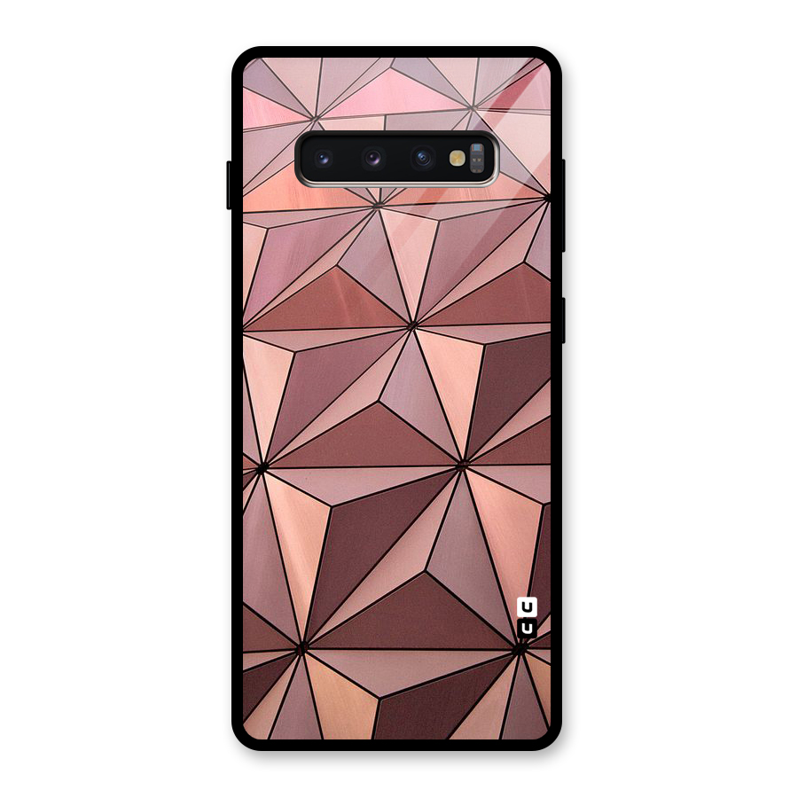Rosegold Abstract Shapes Glass Back Case for Galaxy S10 Plus