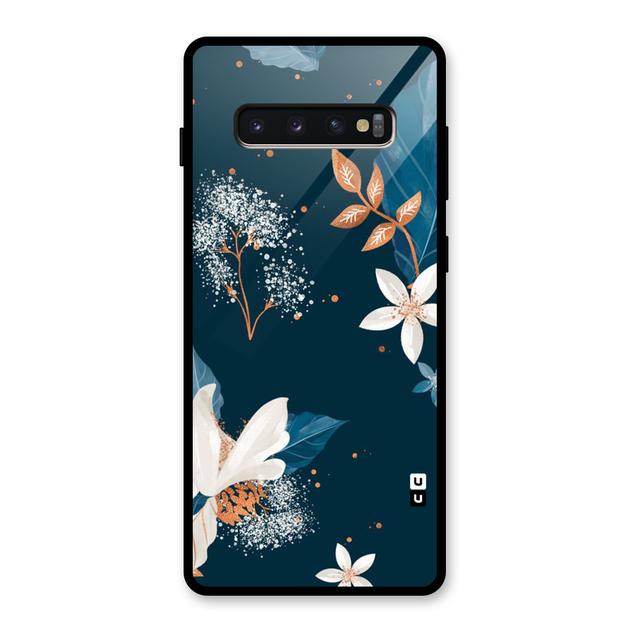 Royal Floral Glass Back Case for Galaxy S10 Plus