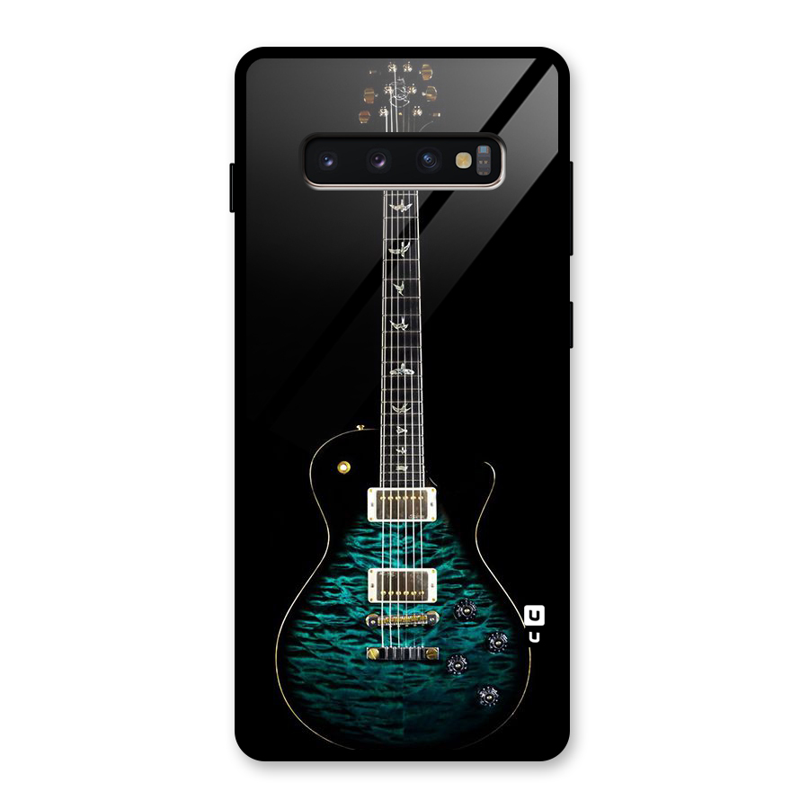 Royal Green Guitar Glass Back Case for Galaxy S10 Plus