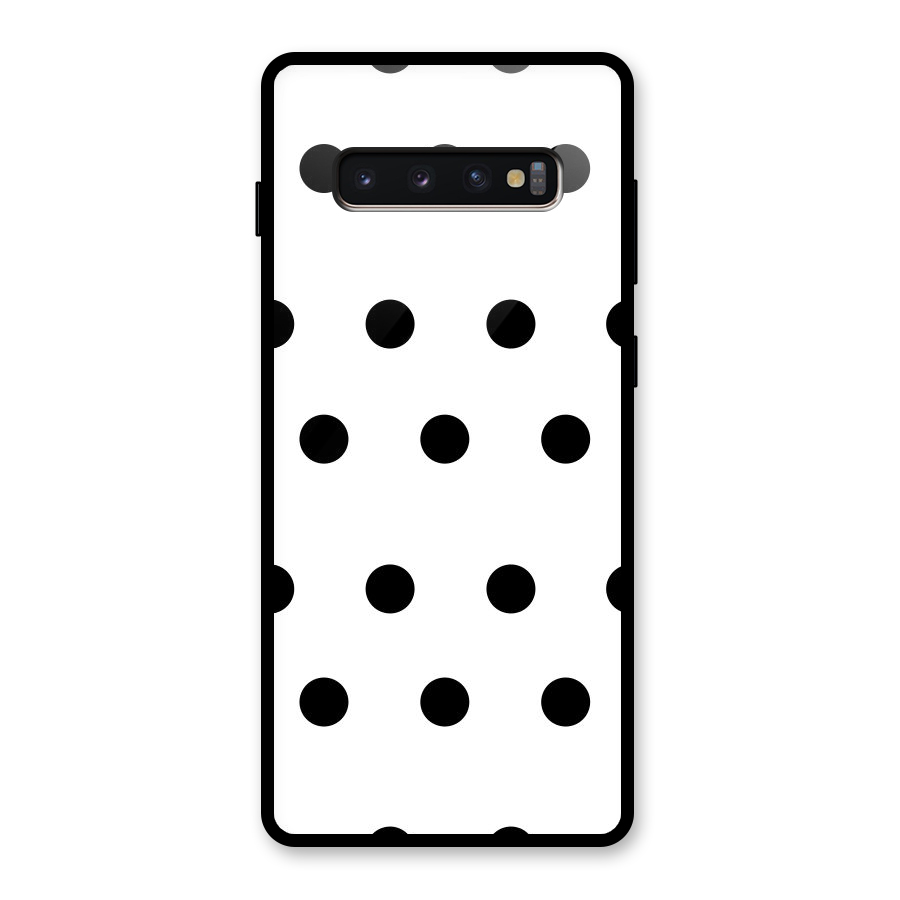 Royal Polka Dots Glass Back Case for Galaxy S10 Plus