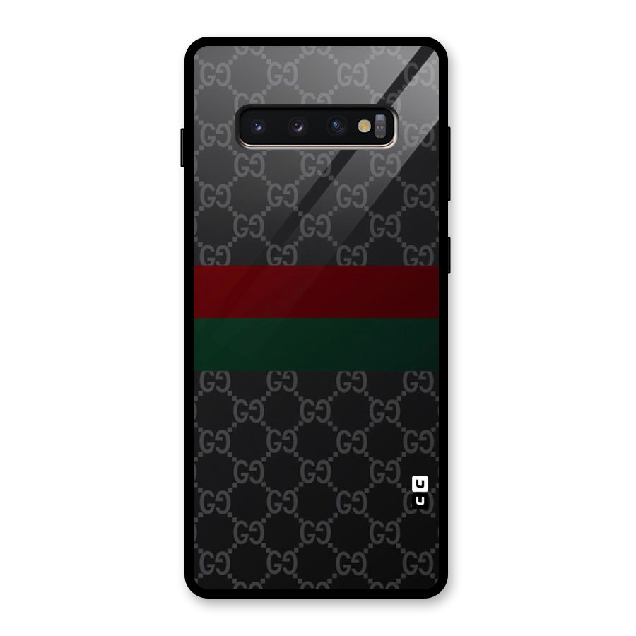 Royal Stripes Design Glass Back Case for Galaxy S10 Plus