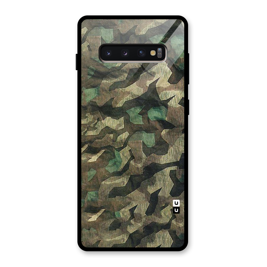 Rugged Army Glass Back Case for Galaxy S10 Plus