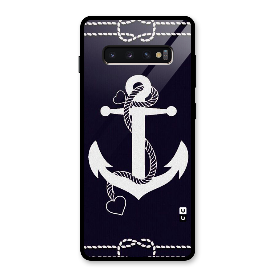 Sail Anchor Glass Back Case for Galaxy S10 Plus