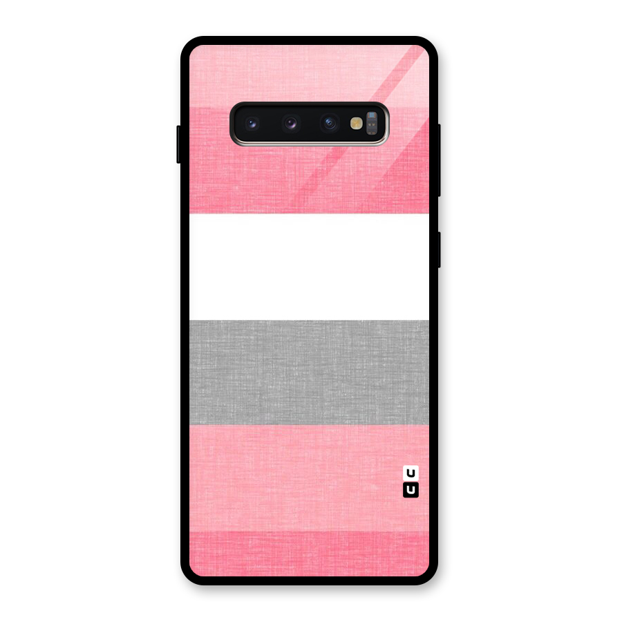 Shades Pink Stripes Glass Back Case for Galaxy S10 Plus