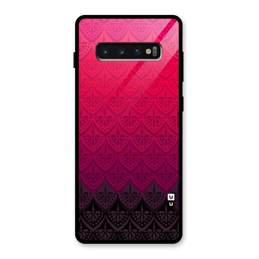 Shades Red Design Glass Back Case for Galaxy S10 Plus