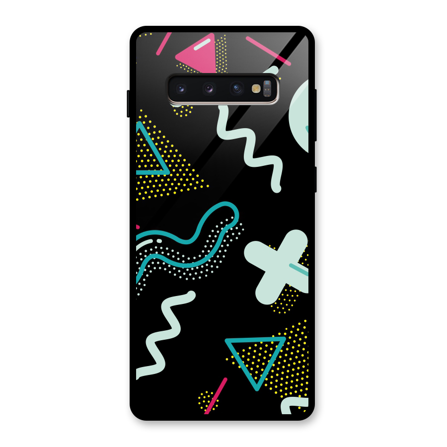 Shapes Pattern Glass Back Case for Galaxy S10 Plus