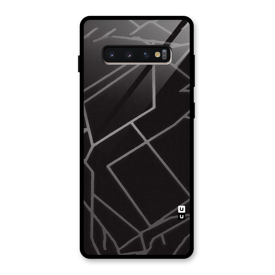Silver Angle Design Glass Back Case for Galaxy S10 Plus