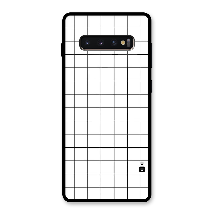 Simple Checks Glass Back Case for Galaxy S10 Plus