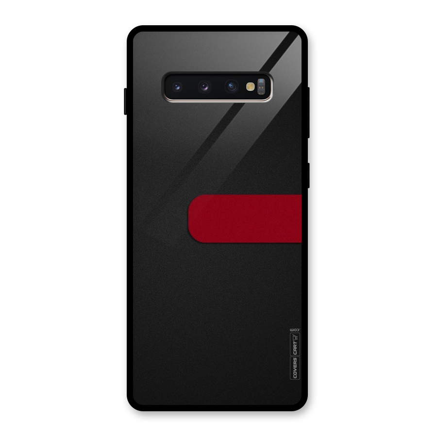 Single Red Stripe Glass Back Case for Galaxy S10 Plus