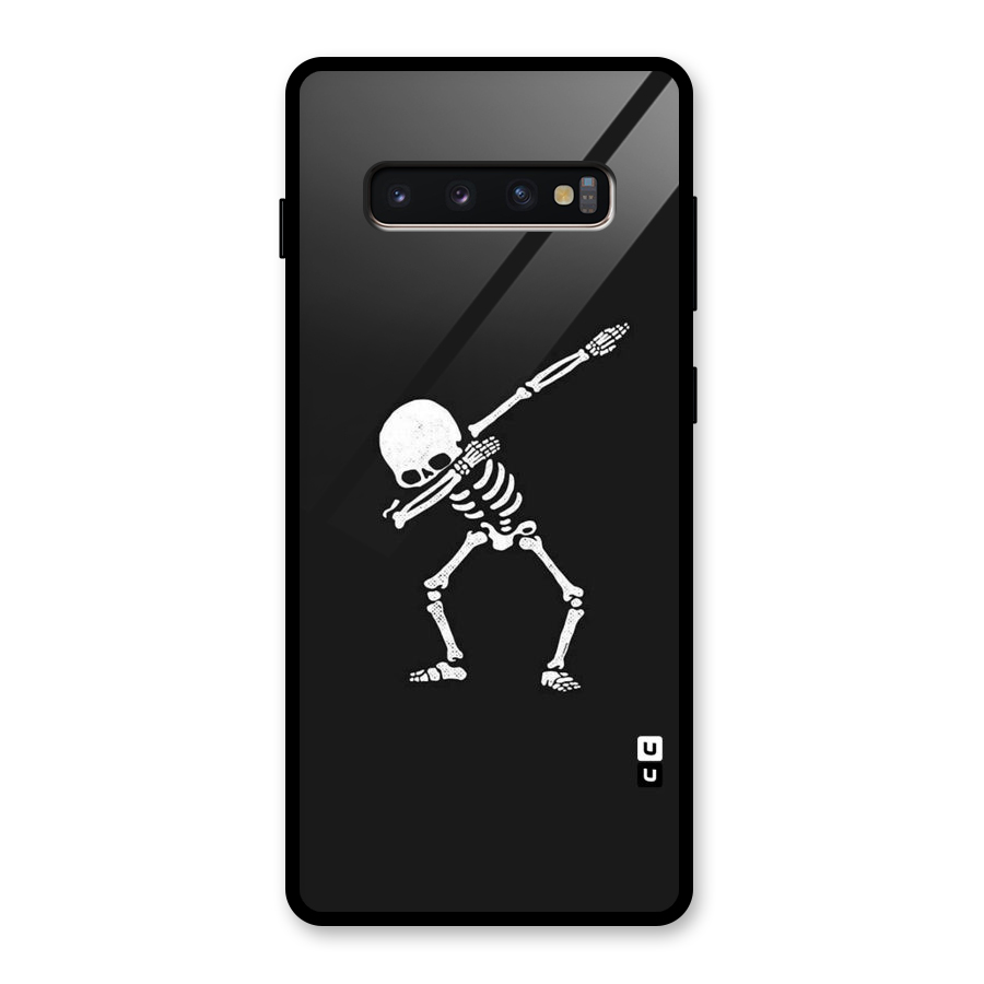 Skeleton Dab White Glass Back Case for Galaxy S10 Plus