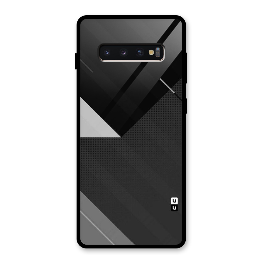 Slant Grey Glass Back Case for Galaxy S10 Plus