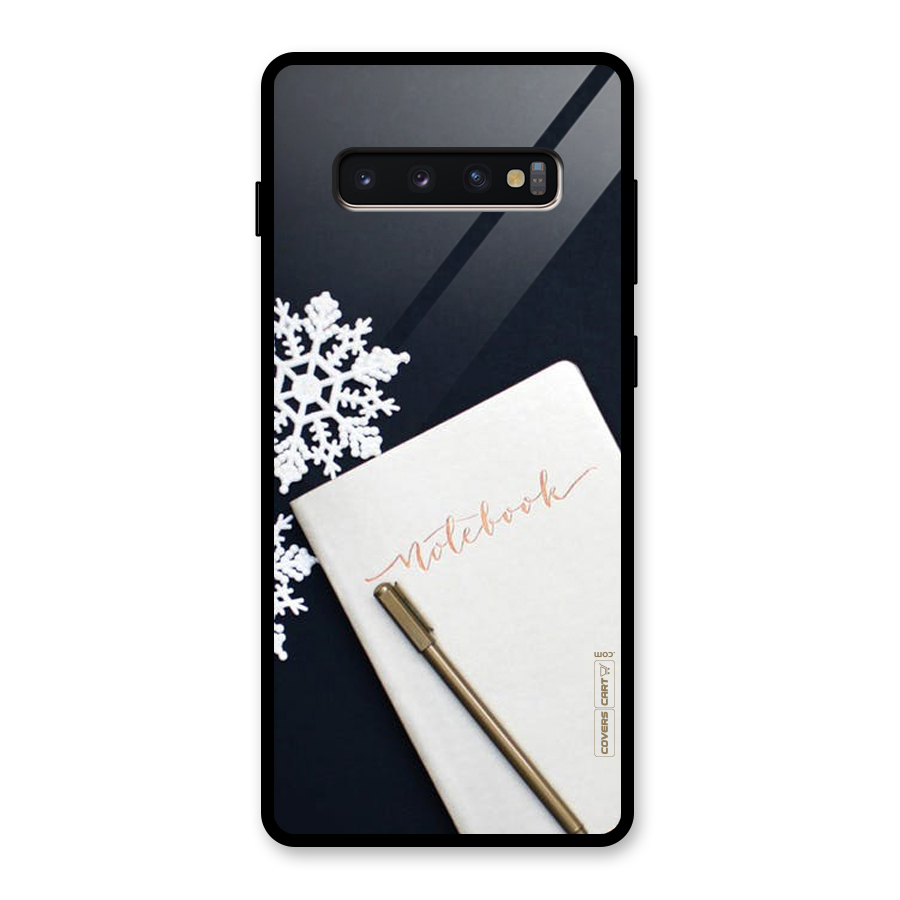 Snowflake Notebook Glass Back Case for Galaxy S10 Plus