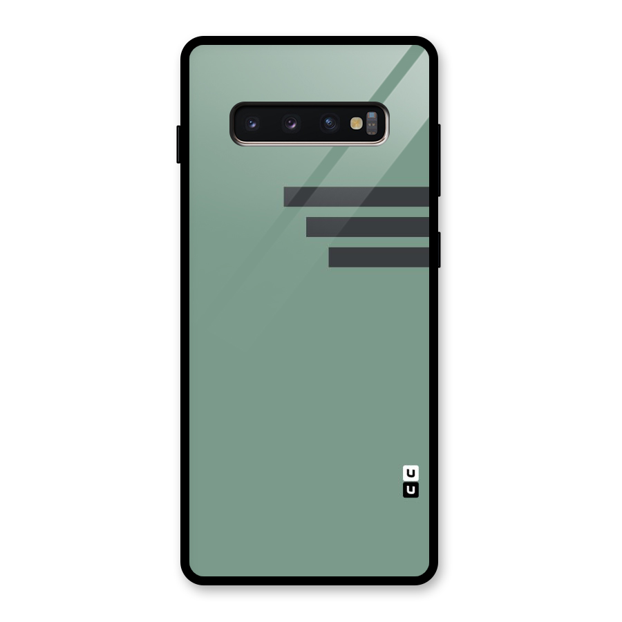 Solid Sports Stripe Glass Back Case for Galaxy S10 Plus