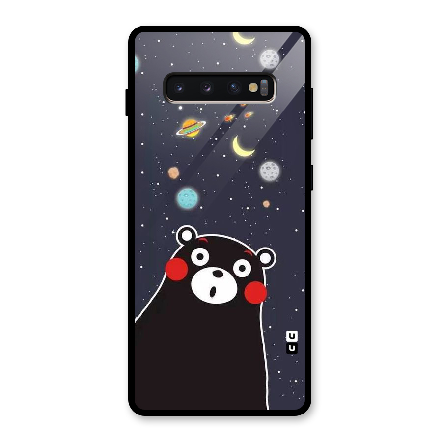 Space Bear Glass Back Case for Galaxy S10 Plus