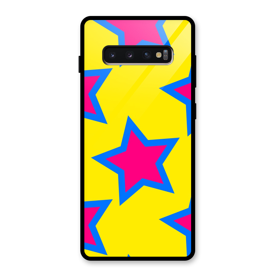 Star Pattern Glass Back Case for Galaxy S10 Plus
