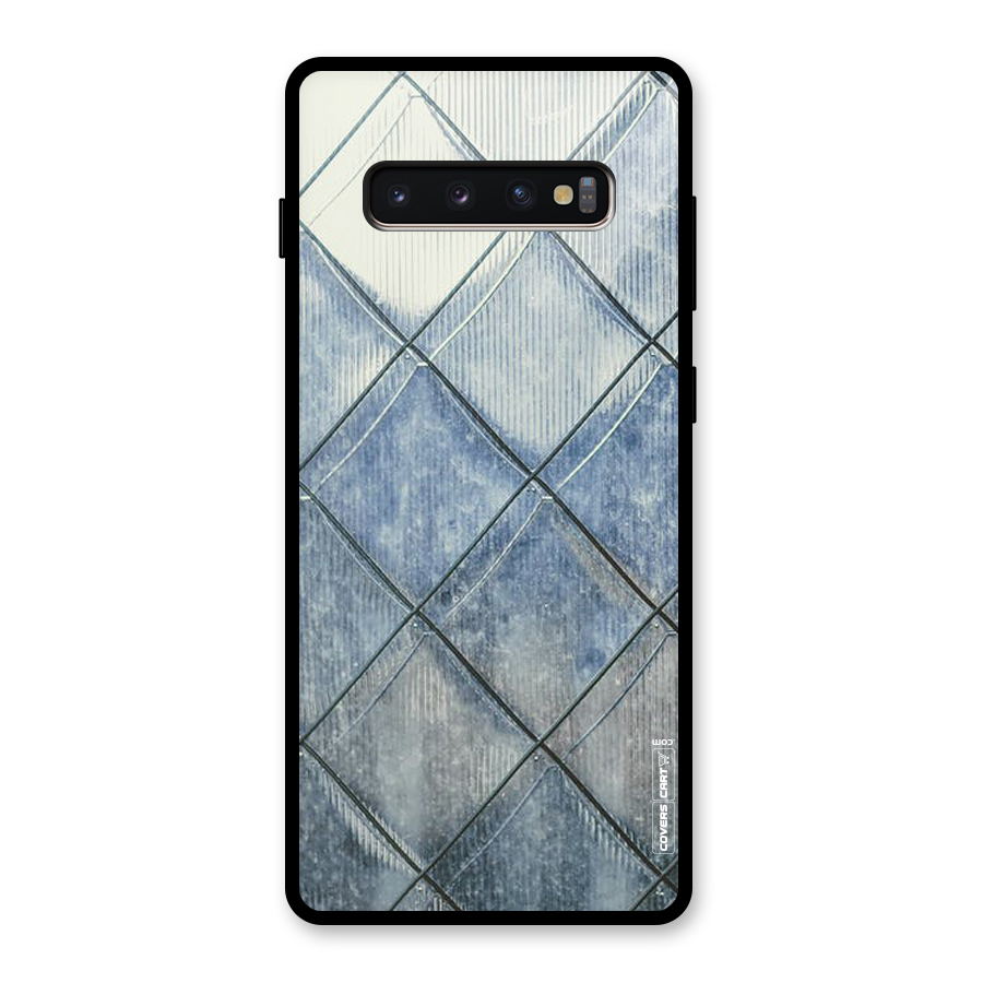 Steel Blue Pattern Glass Back Case for Galaxy S10 Plus