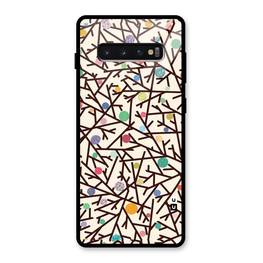 Stem Pattern Glass Back Case for Galaxy S10 Plus