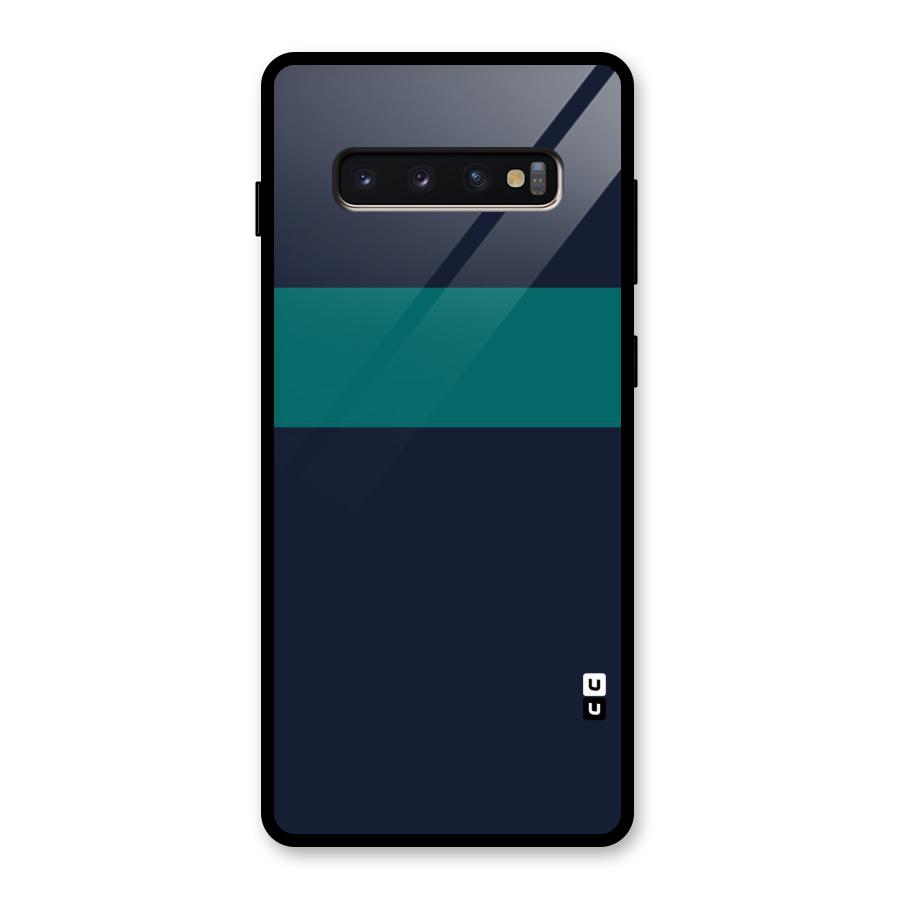 Stripe Block Glass Back Case for Galaxy S10 Plus