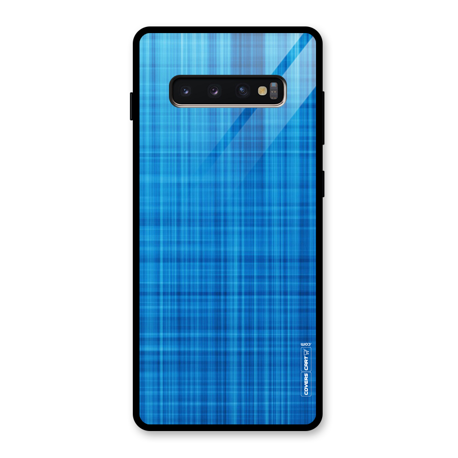 Stripe Blue Abstract Glass Back Case for Galaxy S10 Plus