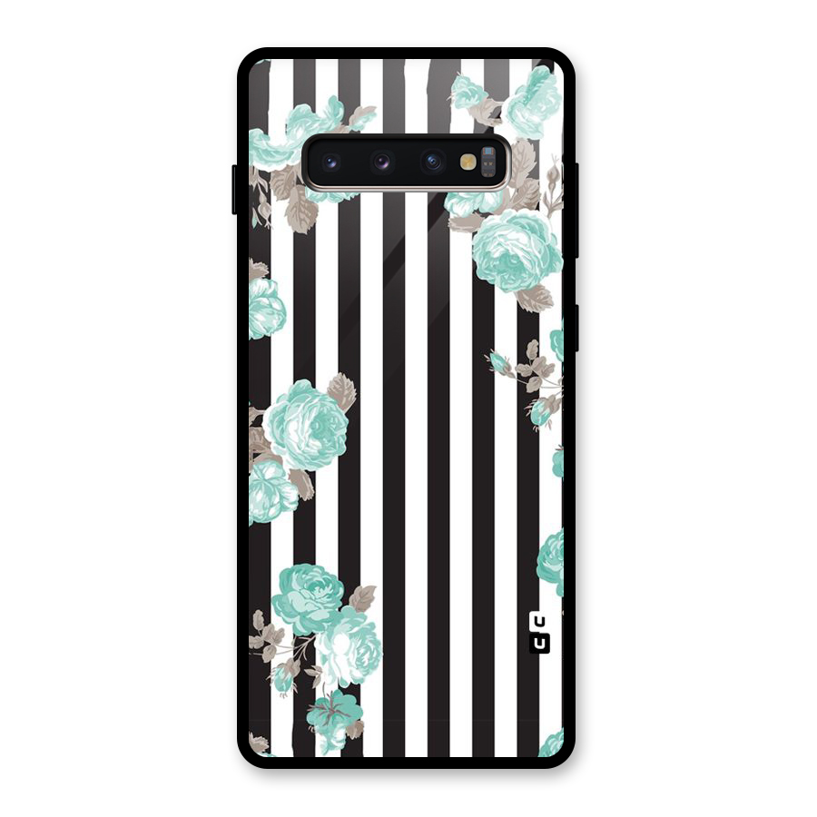 Stripes Bloom Glass Back Case for Galaxy S10 Plus
