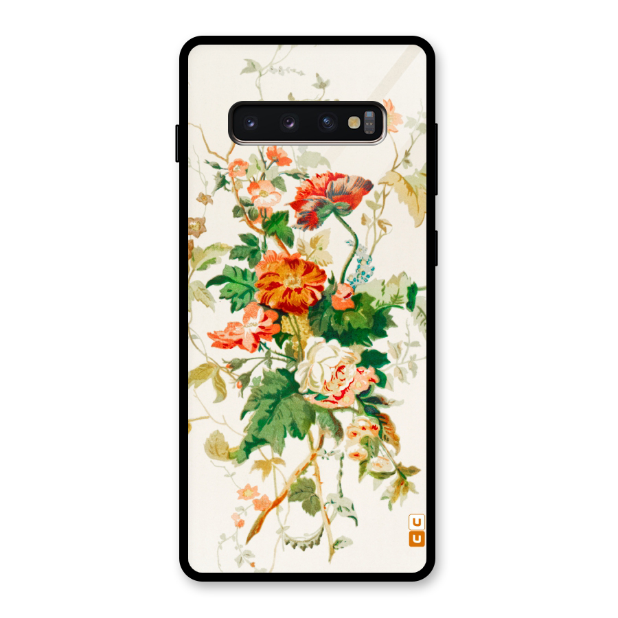 Summer Floral Glass Back Case for Galaxy S10 Plus