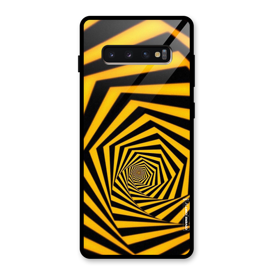Taxi Pattern Glass Back Case for Galaxy S10 Plus
