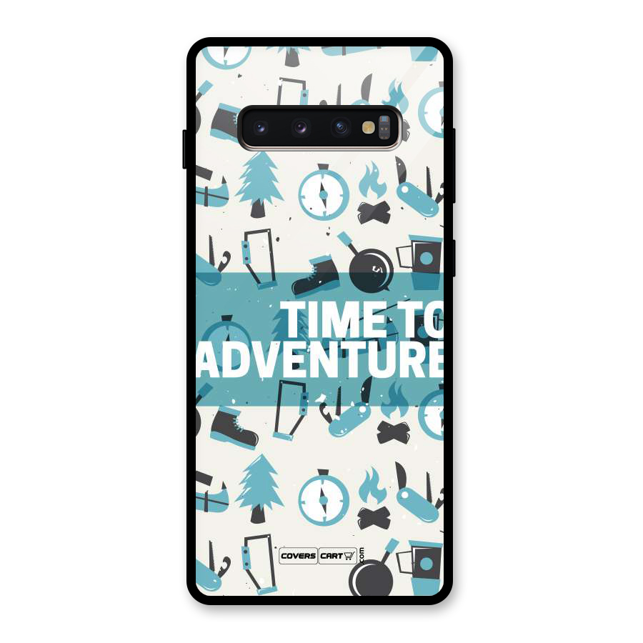 Time To Adventure Blazing Blue Glass Back Case for Galaxy S10 Plus
