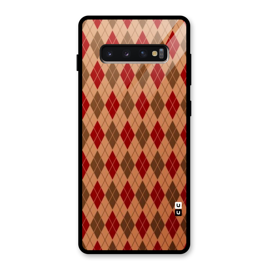 Tiny Checks Diamond Glass Back Case for Galaxy S10 Plus