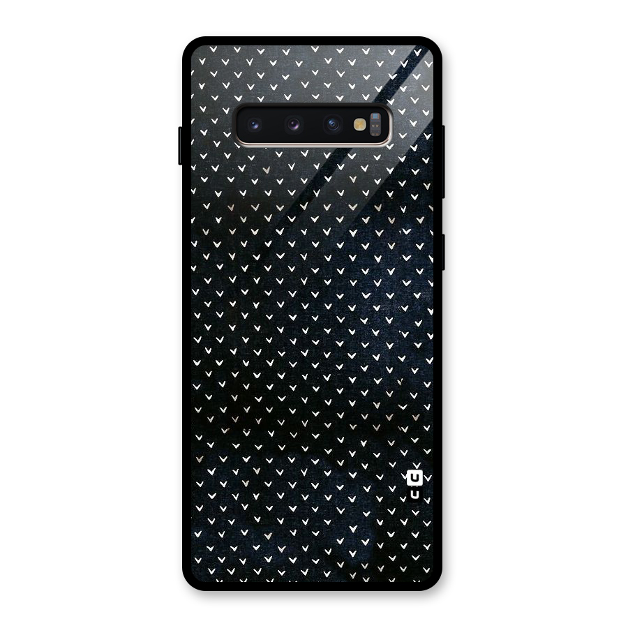 Tiny White Hearts Glass Back Case for Galaxy S10 Plus