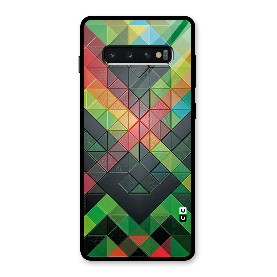 Too Much Colors Pattern Glass Back Case for Galaxy S10 Plus