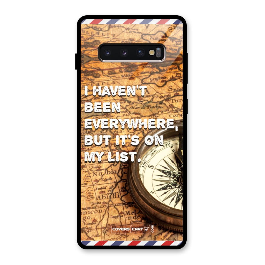 Travel Map Glass Back Case for Galaxy S10 Plus