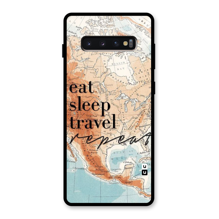 Travel Repeat Glass Back Case for Galaxy S10 Plus