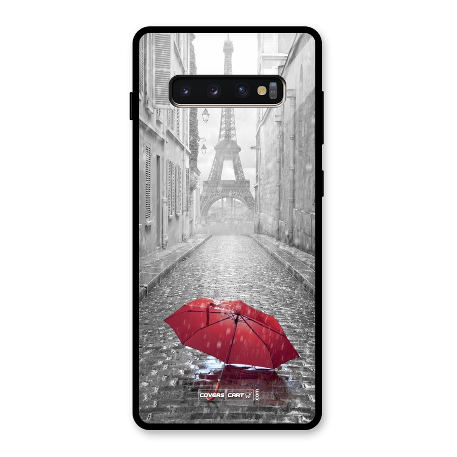 Umbrella Paris Glass Back Case for Galaxy S10 Plus